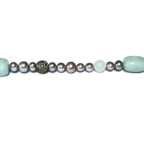 NEW ROSS-SIMONS Necklace Milky Aquamarine Gray Pearl Peridot NEW RS BOX
